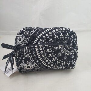 Vera Bradley Travel Cosmetic Bag in Black Bandana Medallion Floral Mandala